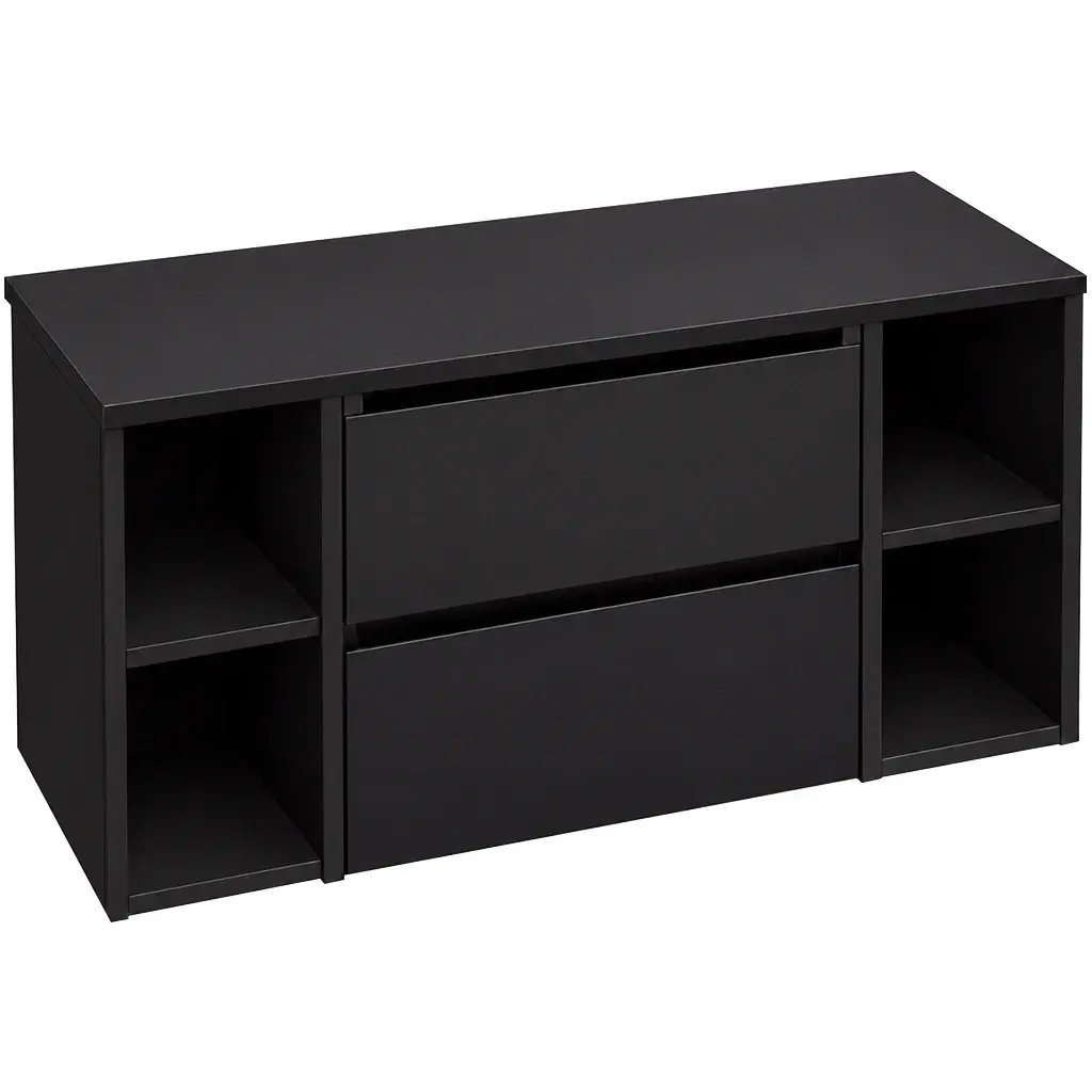 CERANO Koupelnová skříňka Carole černá matná + deska pod umyvadlo Navira Slim 18 mm 120x49,8x46 CER-182443