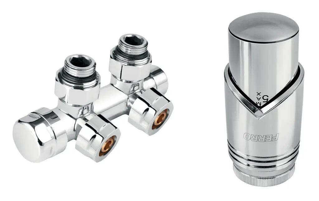 Novaservis - Připojovací set na topná tělesa se středovým připojením, rozteč 50 mm, chrom ZTD30CR