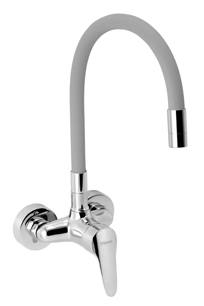 Novaservis Dřezová baterie s elastickým ramenem 100mm, stříbrošedá-chr.