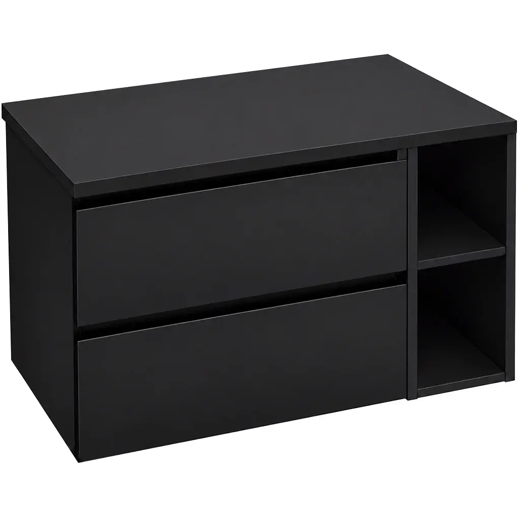 CERANO Koupelnová skříňka Carole černá matná + deska pod umyvadlo Navira Pro 36 mm 120x51,6x46  CER-581557