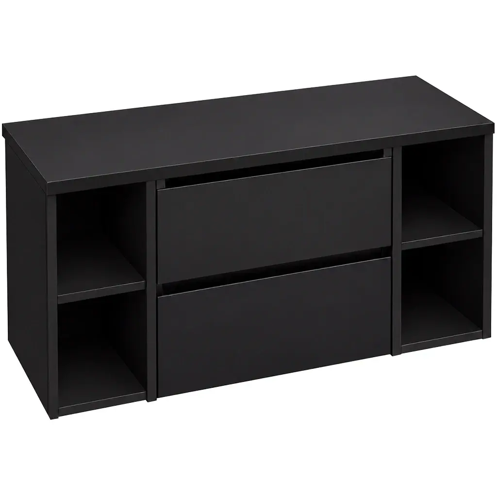 CERANO Koupelnová skříňka Carole černá matná + deska pod umyvadlo Navira Pro 36 mm 120x51,6x46  CER-599555