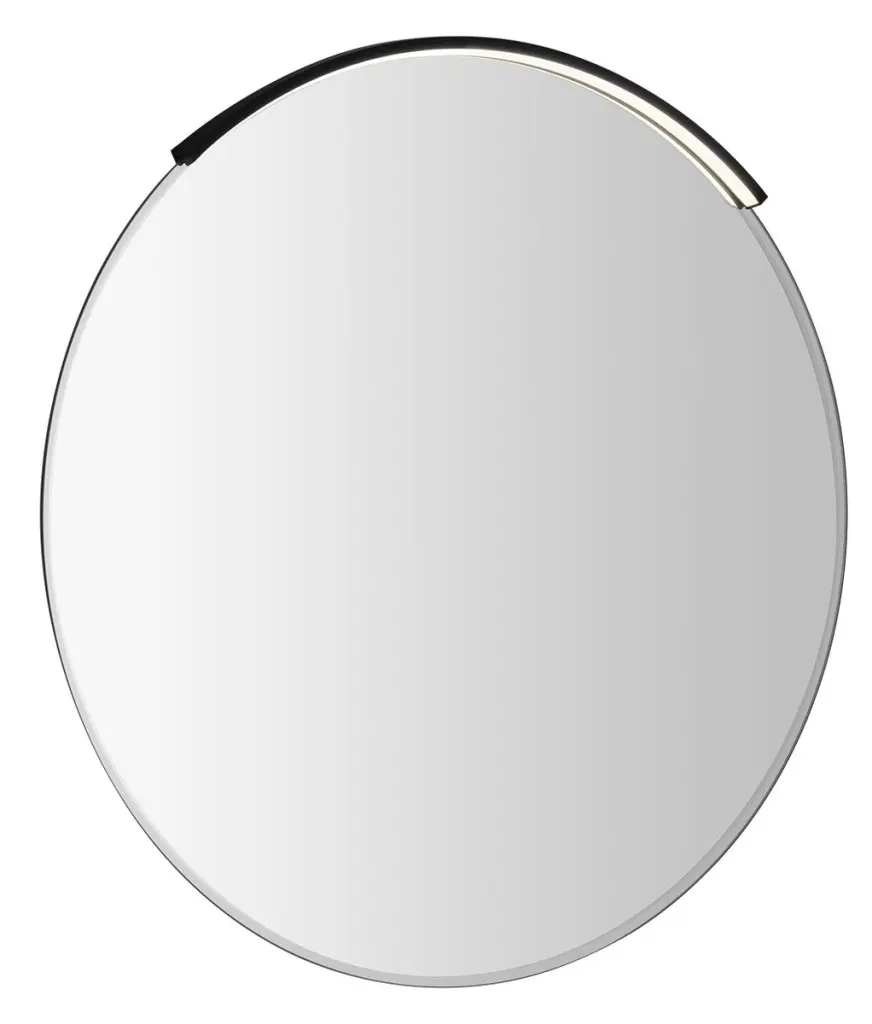SAPHO BORD kulaté zrcadlo s LED svítidlem MOON, broušená hrana, ø 60cm, CU free, černá mat 22444-2211B
