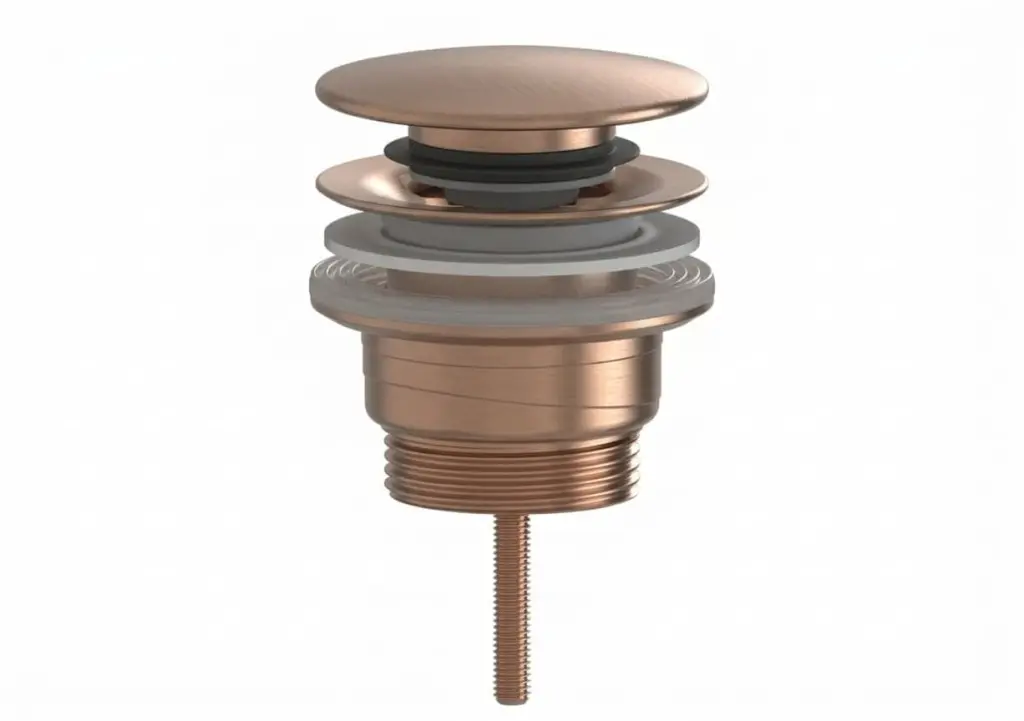 Výpusť k umyvadlu 5/4 SAT Aurum 7,2 cm, růžově zlatá matná, plast SATAUCCBRG SATAUCCBRG