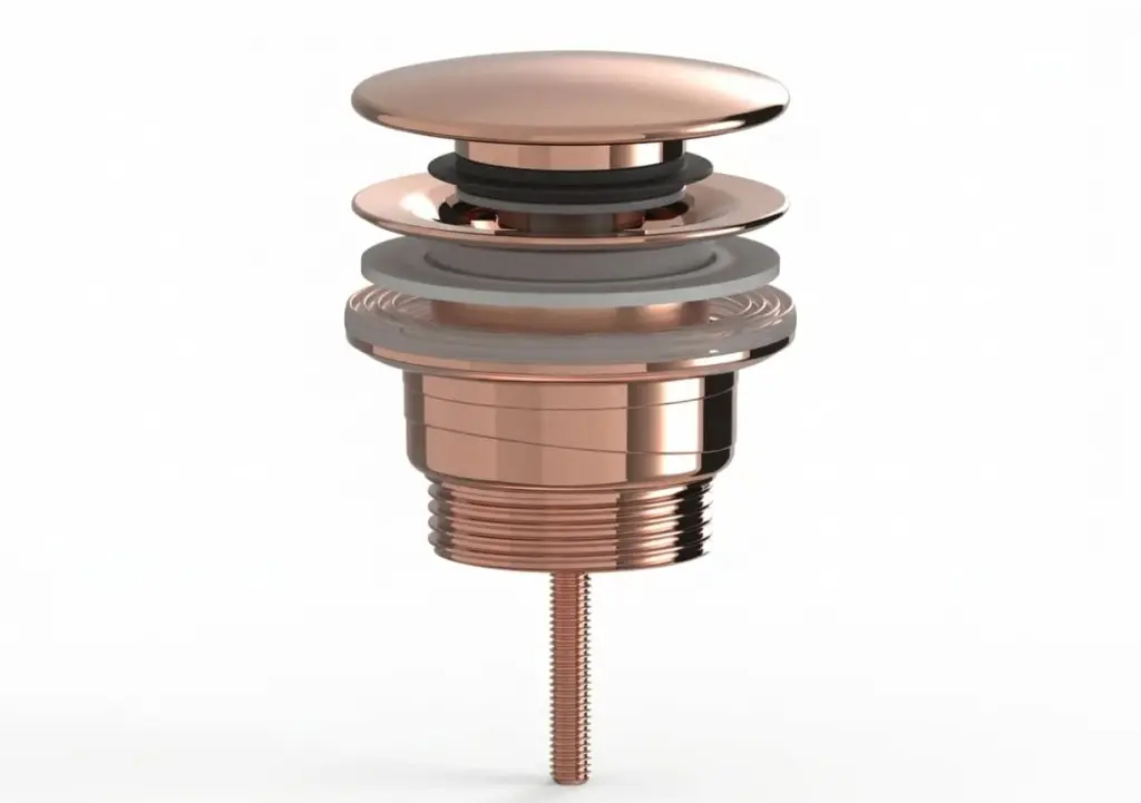 Výpusť k umyvadlu 5/4 SAT Aurum 7,2 cm, růžově zlatá lesklá, plast SATAUCCRG SATAUCCRG