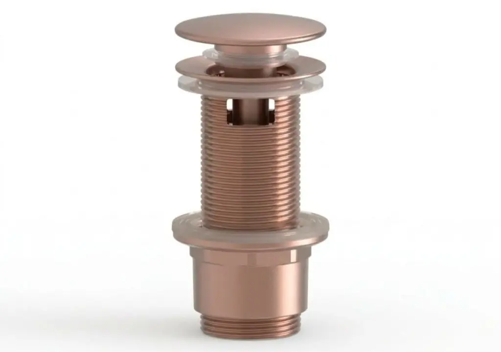 Výpusť k umyvadlu 5/4 SAT Aurum 7,2 cm, růžově zlatá matná, plast SATAUCCXBRG SATAUCCXBRG
