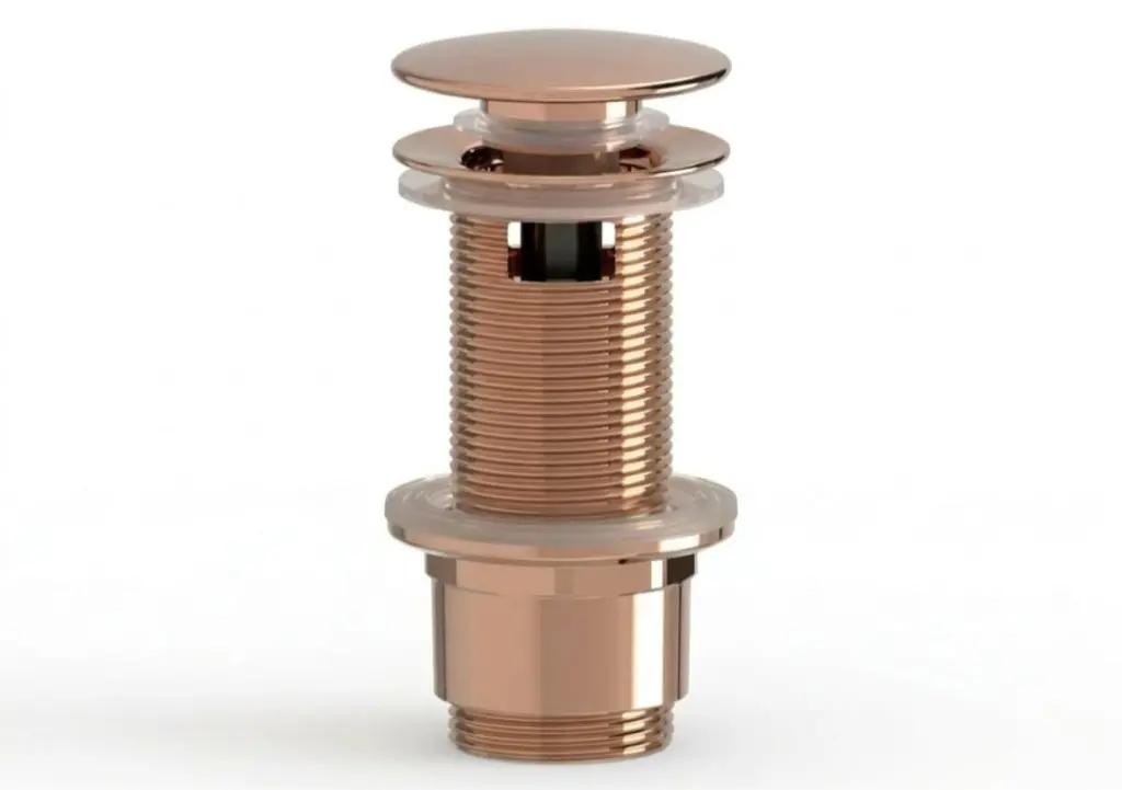 Výpusť k umyvadlu 5/4 SAT Aurum 7,2 cm, růžově zlatá lesklá, plast SATAUCCXRG SATAUCCXRG