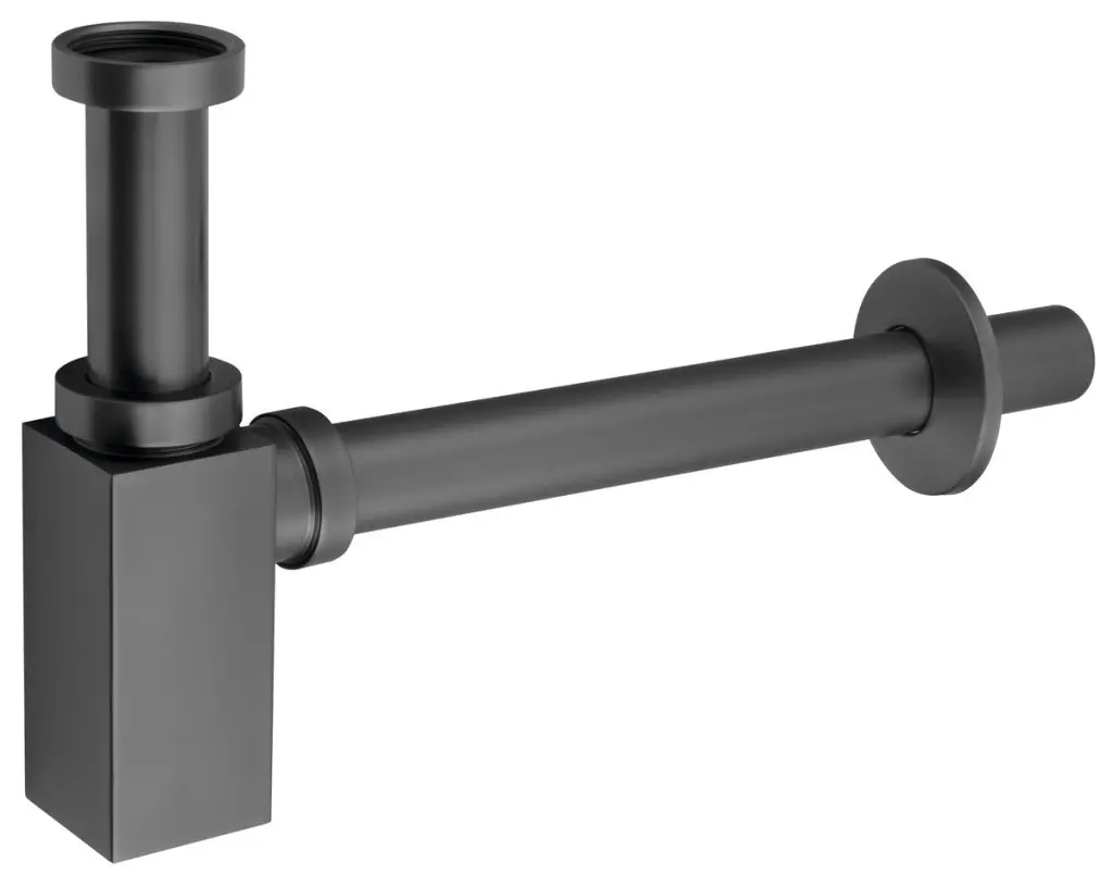 SAPHO Umyvadlový sifon 5/4", odpad 32, hranatý, gun metal SI481