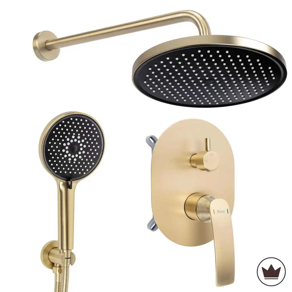 REA Podomítková sprchová sada Como M2 Brush Gold + BOX REA-P5609
