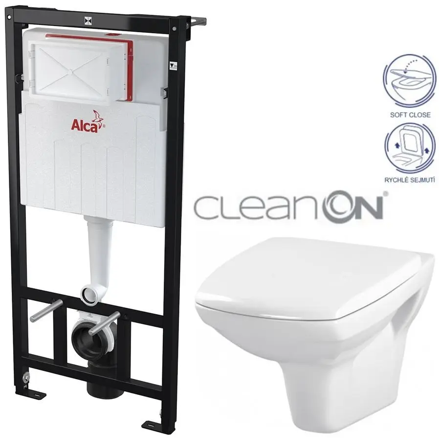 Předstěnový instalační systém bez tlačítka + WC CERSANIT CLEANON CARINA + SEDÁTKO AM101/1120 X CA2