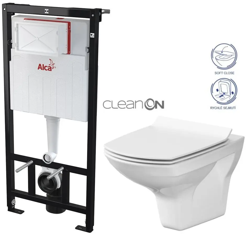 Předstěnový instalační systém bez tlačítka + WC CERSANIT CLEANON CARINA + SEDÁTKO AM101/1120 X CA3