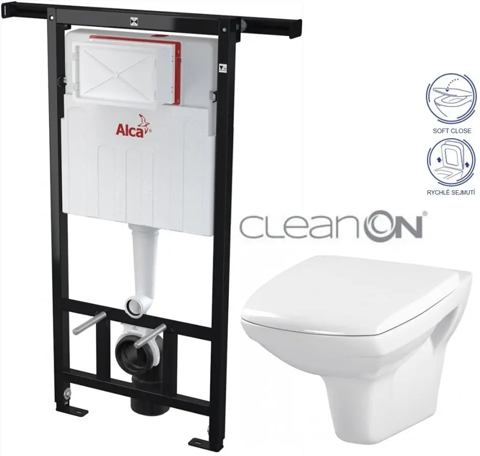 Předstěnový instalační systém bez tlačítka + WC CERSANIT CLEANON CARINA + SEDÁTKO AM102/1120 X CA2