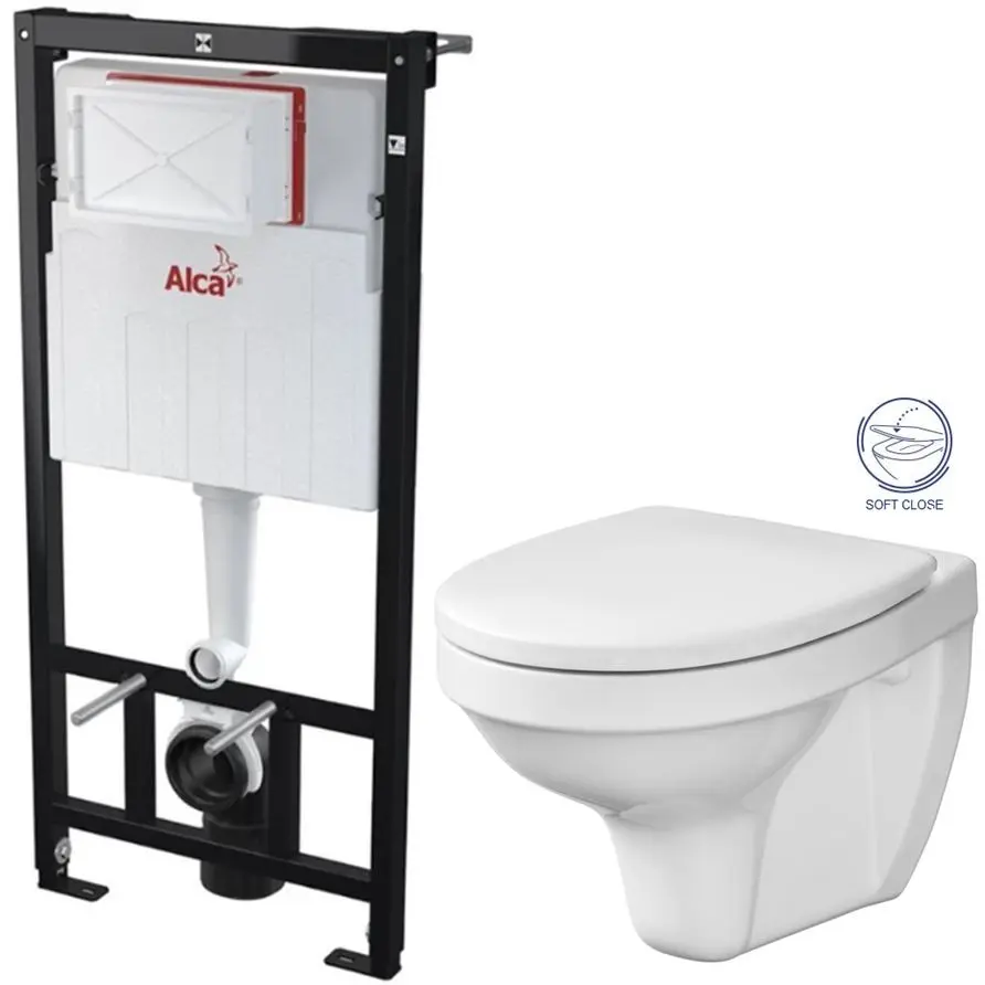 Předstěnový instalační systém bez tlačítka + WC CERSANIT DELFI + SOFT SEDÁTKO AM101/1120 X DE2