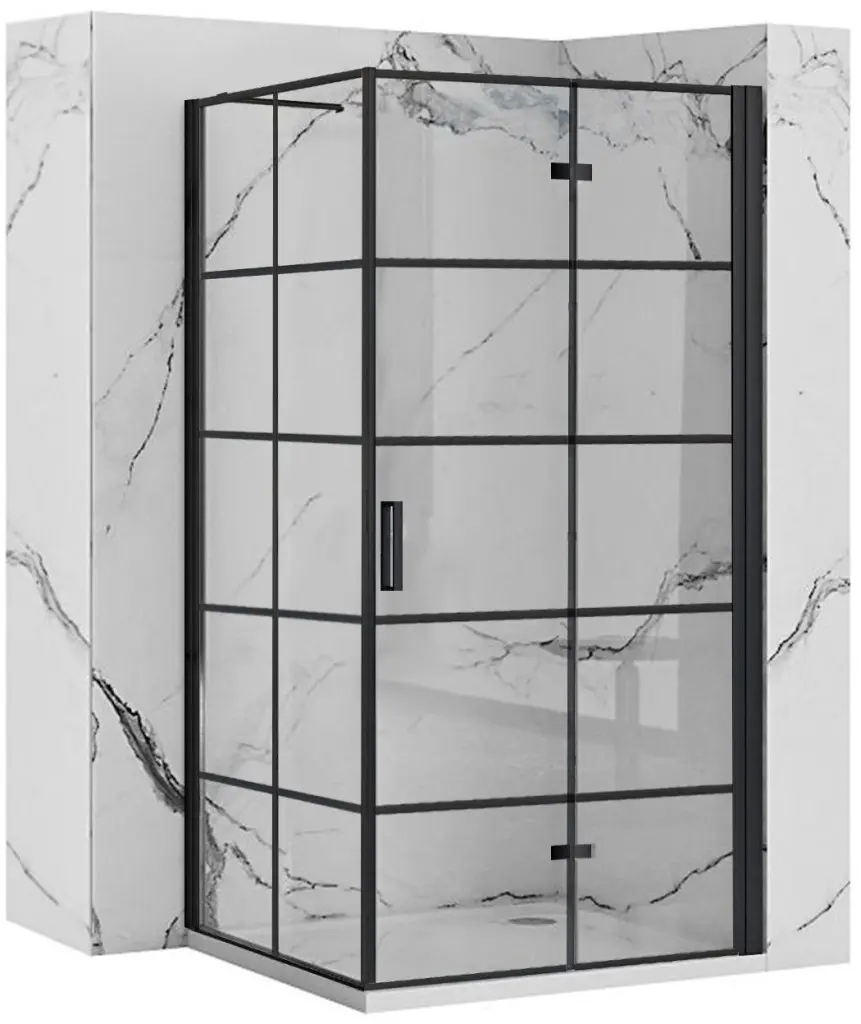 REA/S Sprchový kout MOLIER dveře/stěna 80X90 BLACK MOLDS080090B