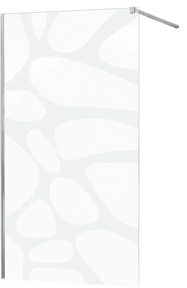 MEXEN/S KIOTO Sprchová zástěna WALK-IN 90x200 cm 8 mm, chrom, bílý vzor 800-090-101-01-97
