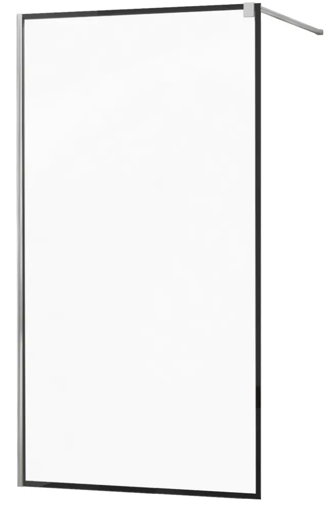 MEXEN - KIOTO Sprchová zástěna WALK-IN 120x200 cm 8 mm, chrom, černý profil 800-120-101-01-70
