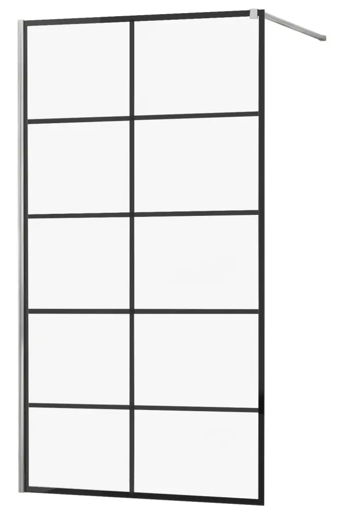 MEXEN/S KIOTO Sprchová zástěna WALK-IN 70x200 cm 8 mm, chrom, černý vzor 1 800-070-101-01-77