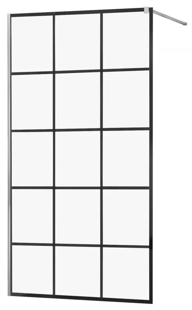 MEXEN/S KIOTO Sprchová zástěna WALK-IN 110x200 cm 8 mm, chrom, černý vzor 1 800-110-101-01-77