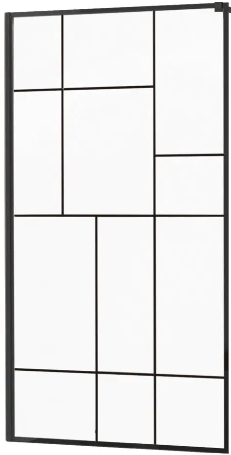 MEXEN KIOTO walk-in 110x200 cm 8mm černé vzor-2 samostatné sklo 800-110-000-00-78