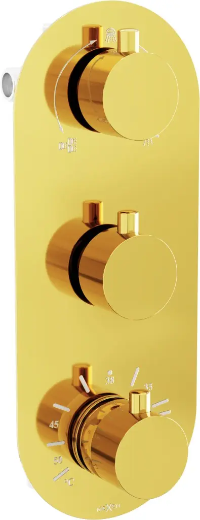 MEXEN Kai termostatická baterie sprcha/vana 3-gold výstup 77603-50