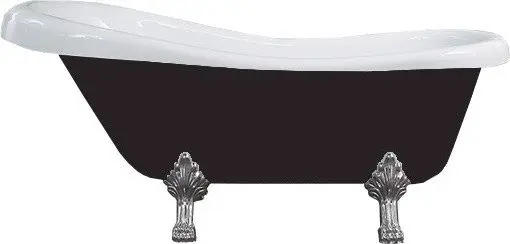 MEXEN/S Retro volně stojící vana 170x75 cm bílý / černá chrom nohy , zátka sifonu chrom 53251707575-00