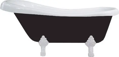 MEXEN/S Retro volně stojící vana 170x75 cm bílá / černá bílá nohy , zátka sifonu chrom 53251707575-20