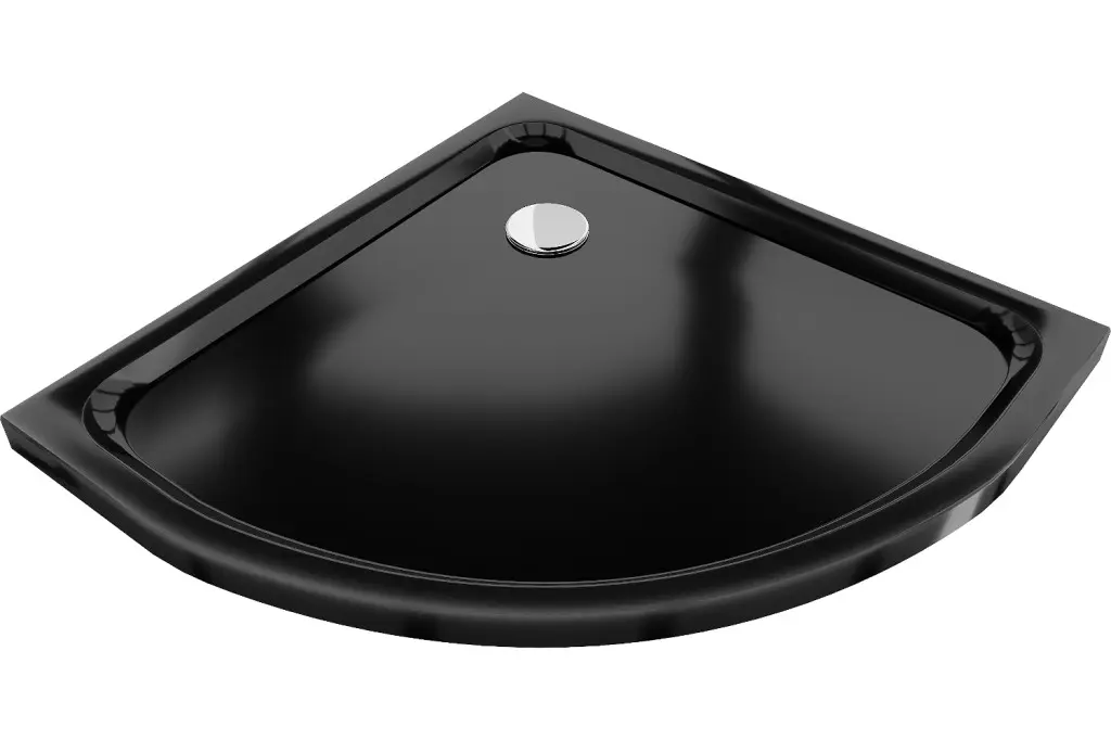 MEXEN Sprchová vanička čtvrtkruh 80x80 cm černá 41708080