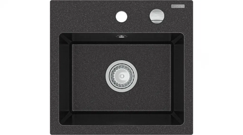 Granitový dřez MEXEN MILO 435x410 mm černý