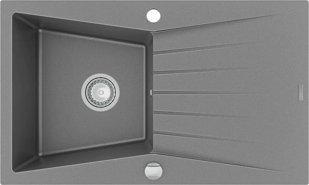 MEXEN Cesar granitový dřez 1 s odkapávačem 775x470 mm, šedá 6514771010-71