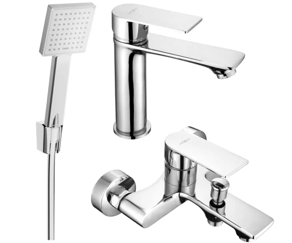 MEXEN - Royo R45 Set umyvadlové a vanové baterie s příslušenstvím, chrom 72203R45-00