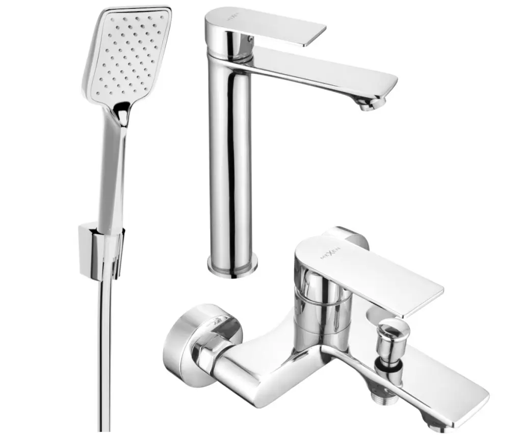 MEXEN - Royo R62 Set umyvadlové a vanové baterie s příslušenstvím, chrom 72213R62-00