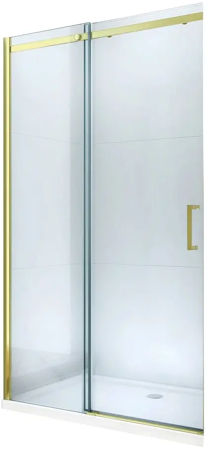 MEXEN Omega posuvné sprchové dveře 110, transparent, zlatý se sadou pro niku 825-110-000-50-00