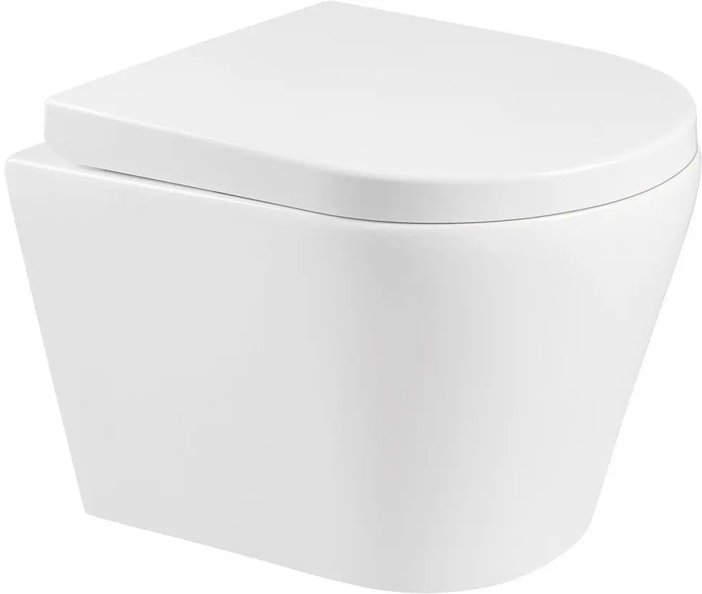 MEXEN/S Rico Závěsná WC mísa Rimless včetně sedátka s slow, Duroplast, bílá 30720200