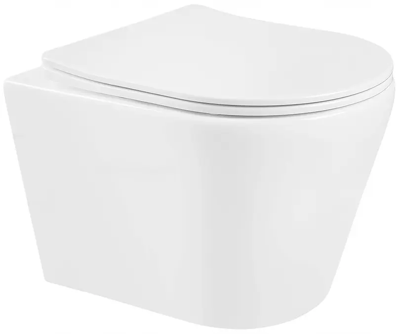 MEXEN/S Rico Závěsná WC mísa Rimless včetně sedátka s slow-slim, Duroplast, bílá 30720300