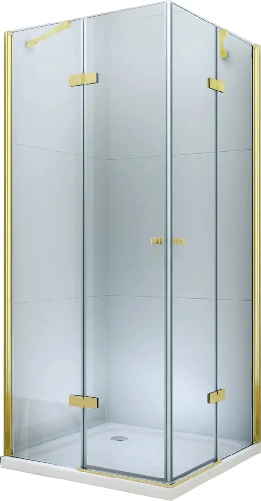 MEXEN/S Roma Duo sprchový kout 90 x 90, transparent,  zlatá 854-090-090-50-00-02