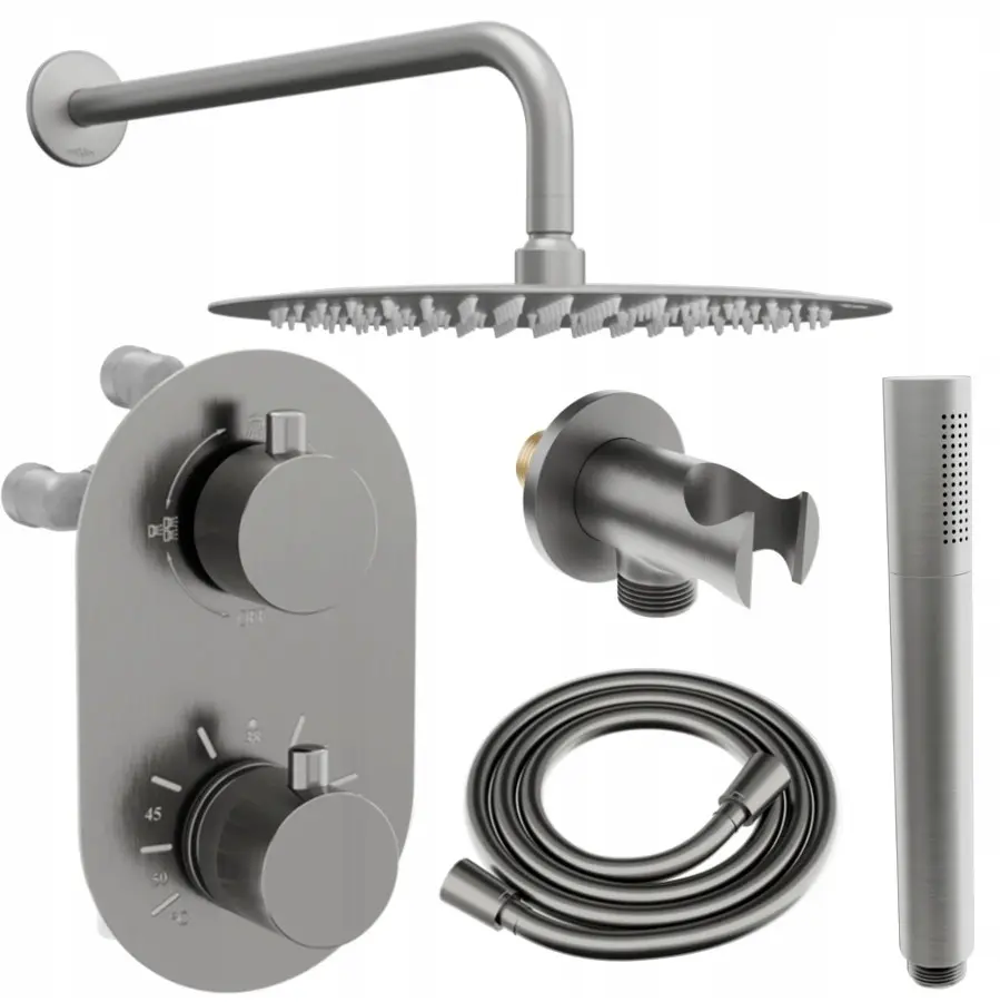MEXEN/S Kai DR70 podomítkový sprchový SET + slim sprcha 30, grafit 77602DR7030-66