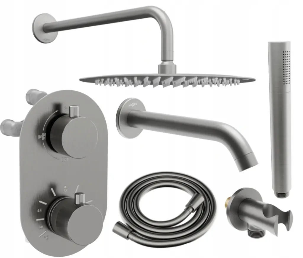 MEXEN/S Kai DR70 podomítkový vanový SET s výtokovou hubicí + slim sprcha 30, grafit 77602DR70301-66