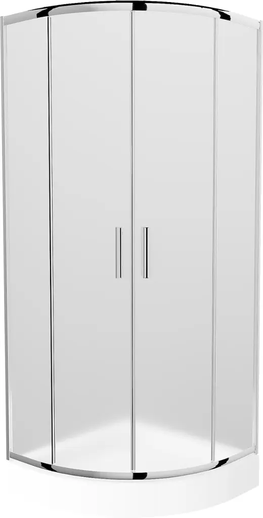 MEXEN/S Rio čtvrtkruhový sprchový kout 90 x 90, dekor, chrom + vanička Rio 863-090-090-01-30-4710