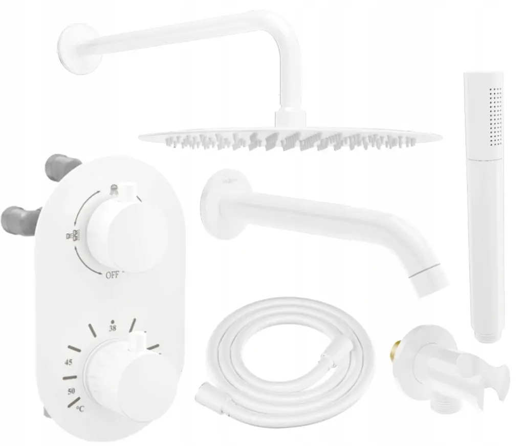 MEXEN/S Kai DR70 podomítkový vanový SET s výtokovou hubicí + slim sprcha 25, bílá 77602DR70251-20
