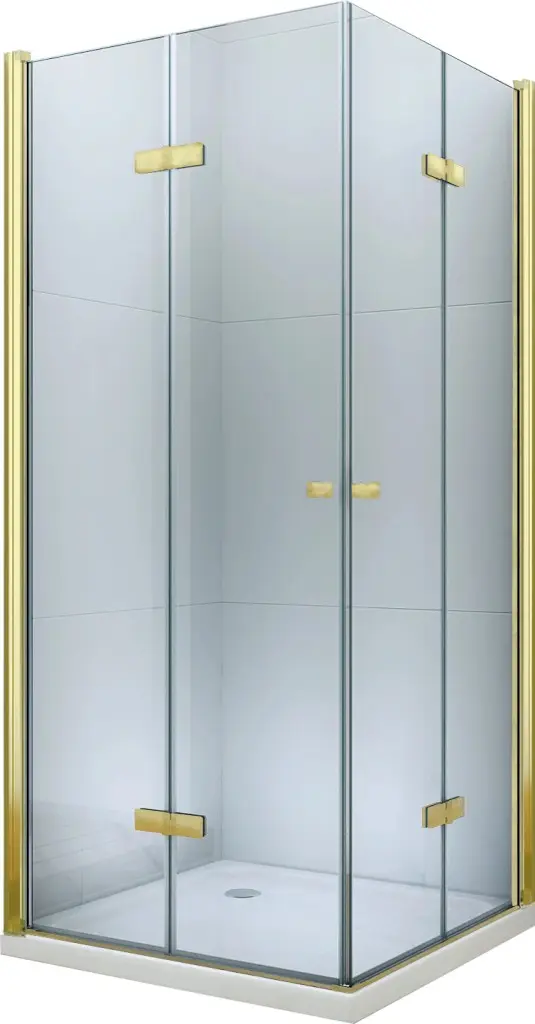 MEXEN/S Lima Duo Lima Duo sprchový kout 90 x 80, transparent, zlatý 856-090-080-50-00-02