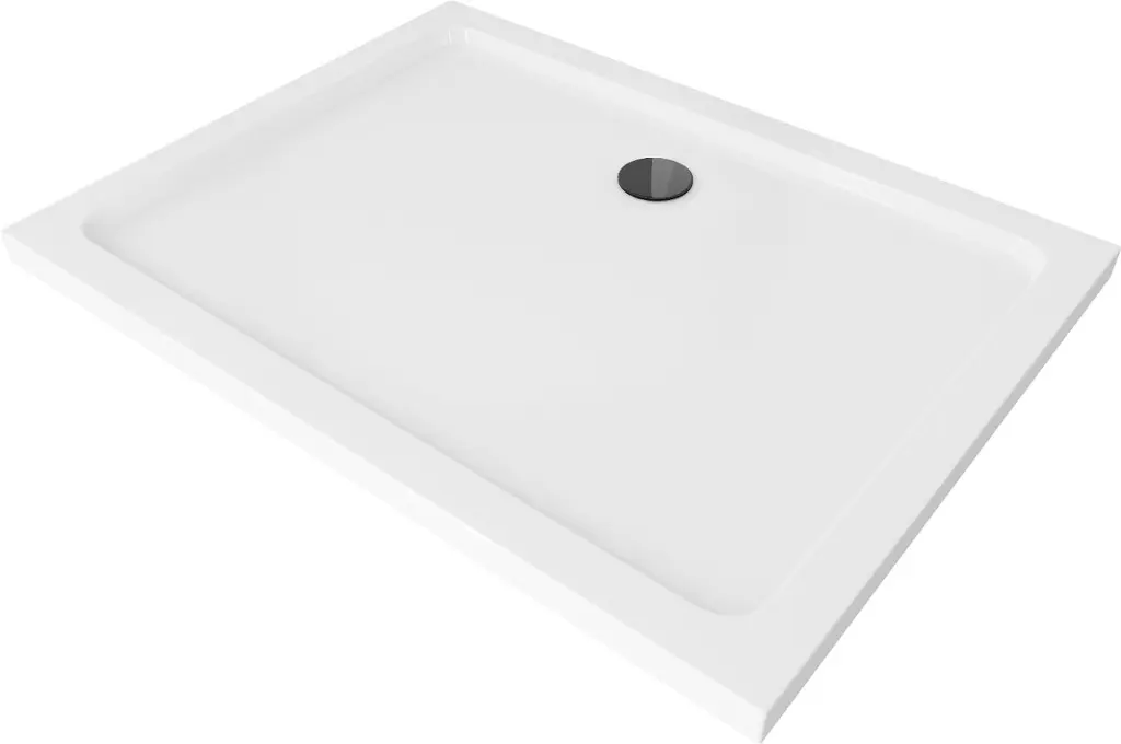 MEXEN/S Flat sprchová vanička obdélníková slim 120 x 100, bílá + černý sifon 40101012B