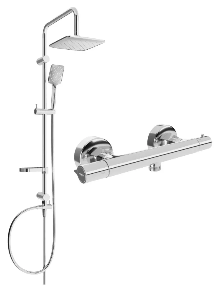 MEXEN/S Sven sprchový sloup včetně sprchové termostatické baterie Slim, chrom 77105262-00