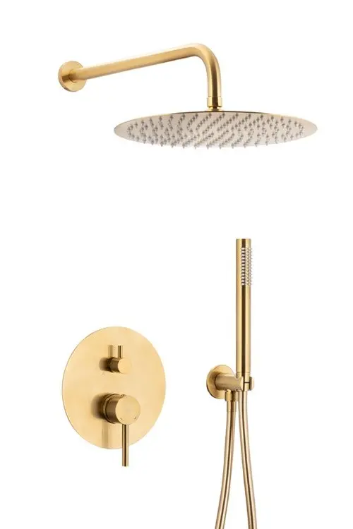Podomítkový sprchový set s 3-funkční baterií Moza Gold