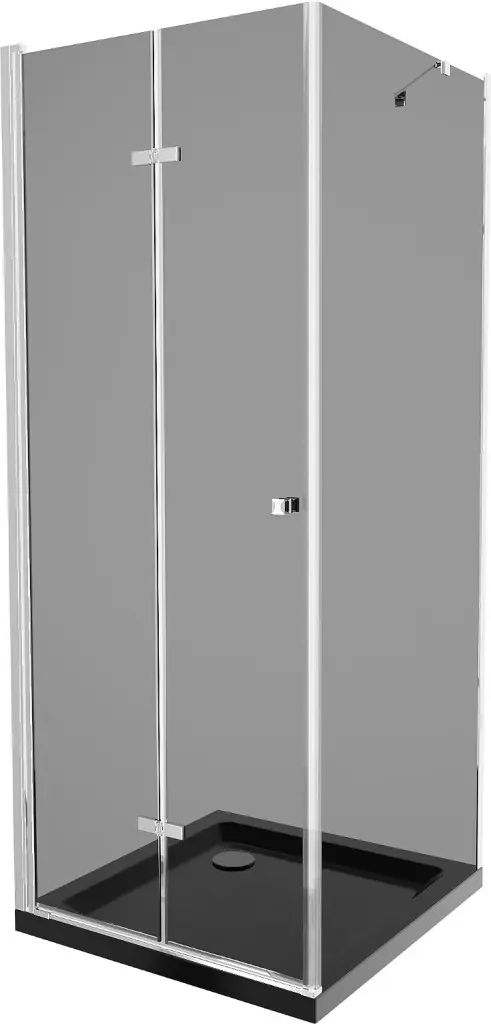 MEXEN/S Lima sprchový kout 90x90, grafit, chrom + černá vanička se sifonem 856-090-090-01-40-4070