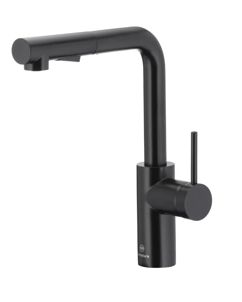 Dřezová baterie otočná s výsuvnou sprškou Duero Basic Black