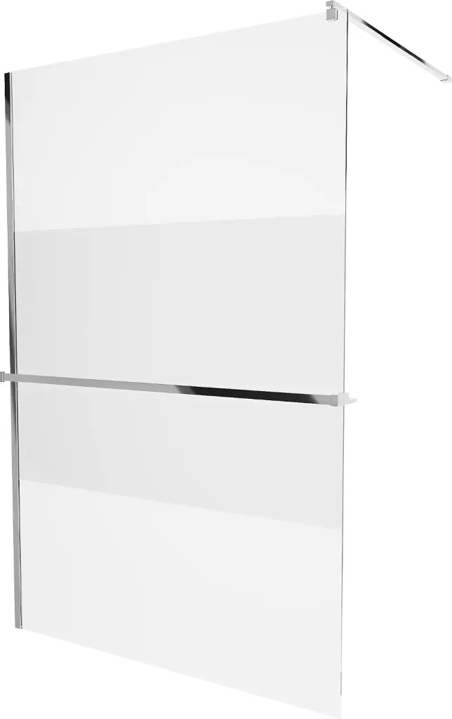 MEXEN/S KIOTO Sprchová zástěna WALK-IN s poličkou a držákem ručníků 70 x 200, transparent/matné sklo 8 mm, chrom 800-070-121-01-35