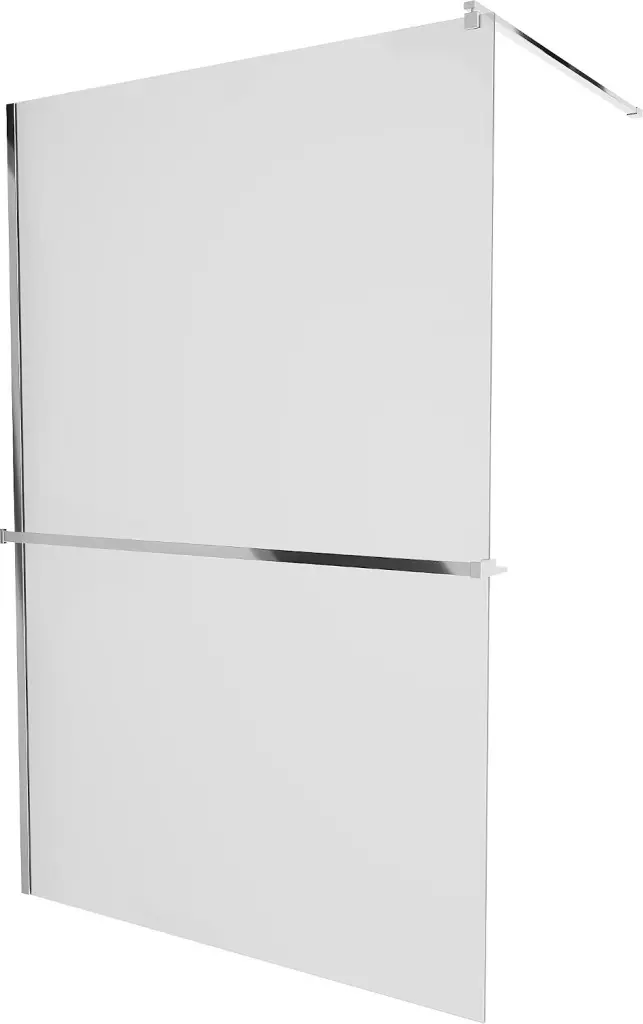 MEXEN/S KIOTO Sprchová zástěna WALK-IN s poličkou a držákem ručníků 110 x 200, matné sklo 8 mm, chrom 800-110-121-01-30