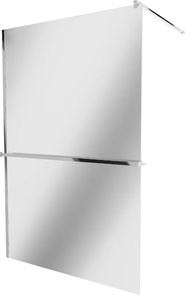 MEXEN/S KIOTO Sprchová zástěna WALK-IN s poličkou a držákem ručníků 110 x 200, zrcadlové 8 mm, chrom 800-110-121-01-50