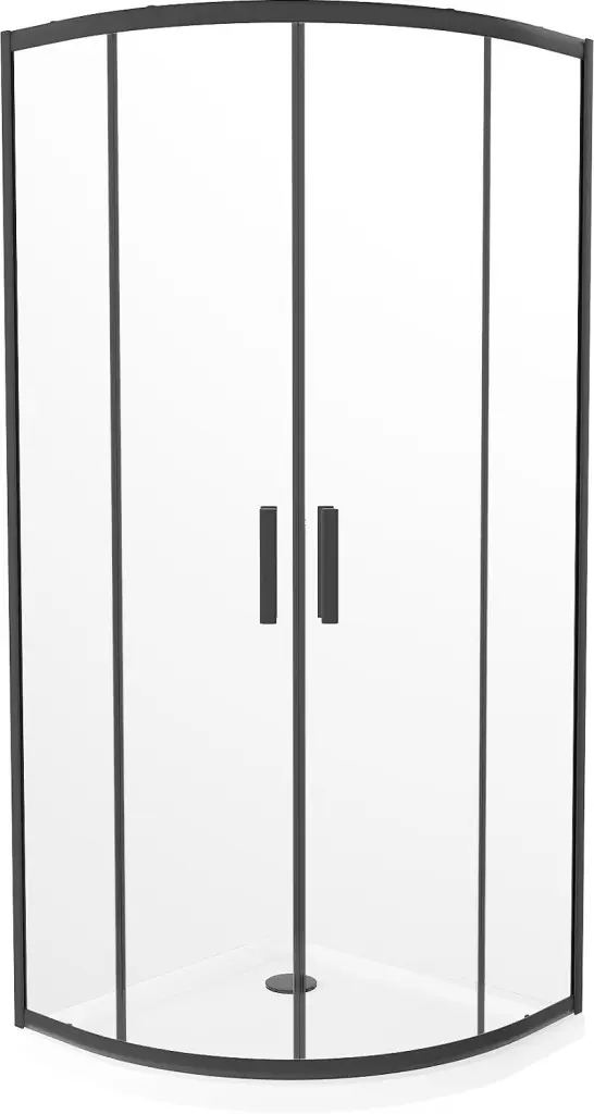 MEXEN/S Rio Sprchový kout 80 x 80, transparent, černý + vanička včetně sifonu 863-080-080-70-00-4110B