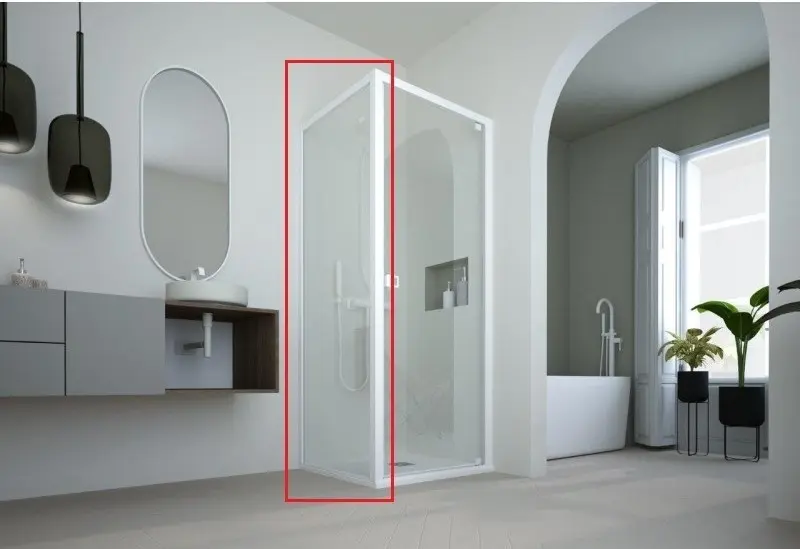 FORTE Pevná stěna DECO F1C Barva rámu Hliník ossidato, Rozměr A 80, Výplň Čiré bezpečnostní sklo 6 mm BDE902FC348103