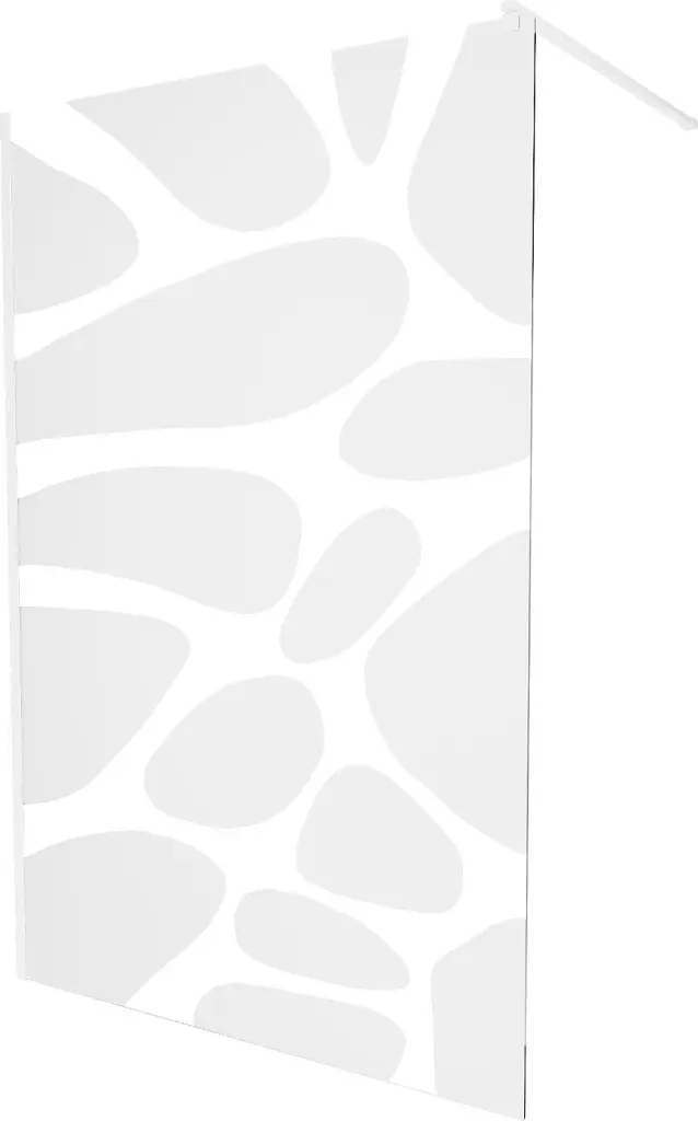 MEXEN/S KIOTO Sprchová zástěna WALK-IN 100 x 200, transparent/bílý vzor 8 mm, bílá 800-100-101-20-97